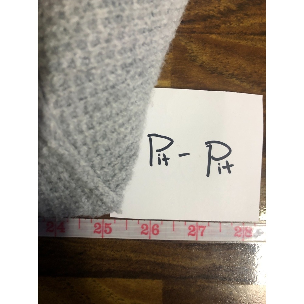 Aerie Womens Cozy Up Waffle Knit Hooded V-Neck Pullover Size XS Grey Comfy - Picture 15 of 16